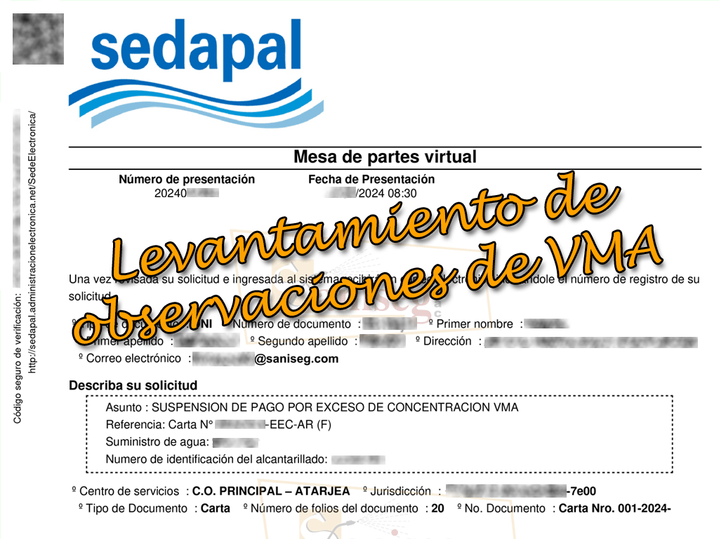 Levantamiento de observaciones de VMA